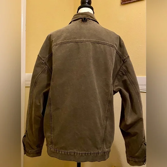 CARHARTT Men’s Faded Brown Canvas Blanket Lined Trucker Jacket; XXL; EUC.